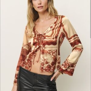 Reformation Silk Rosina Top